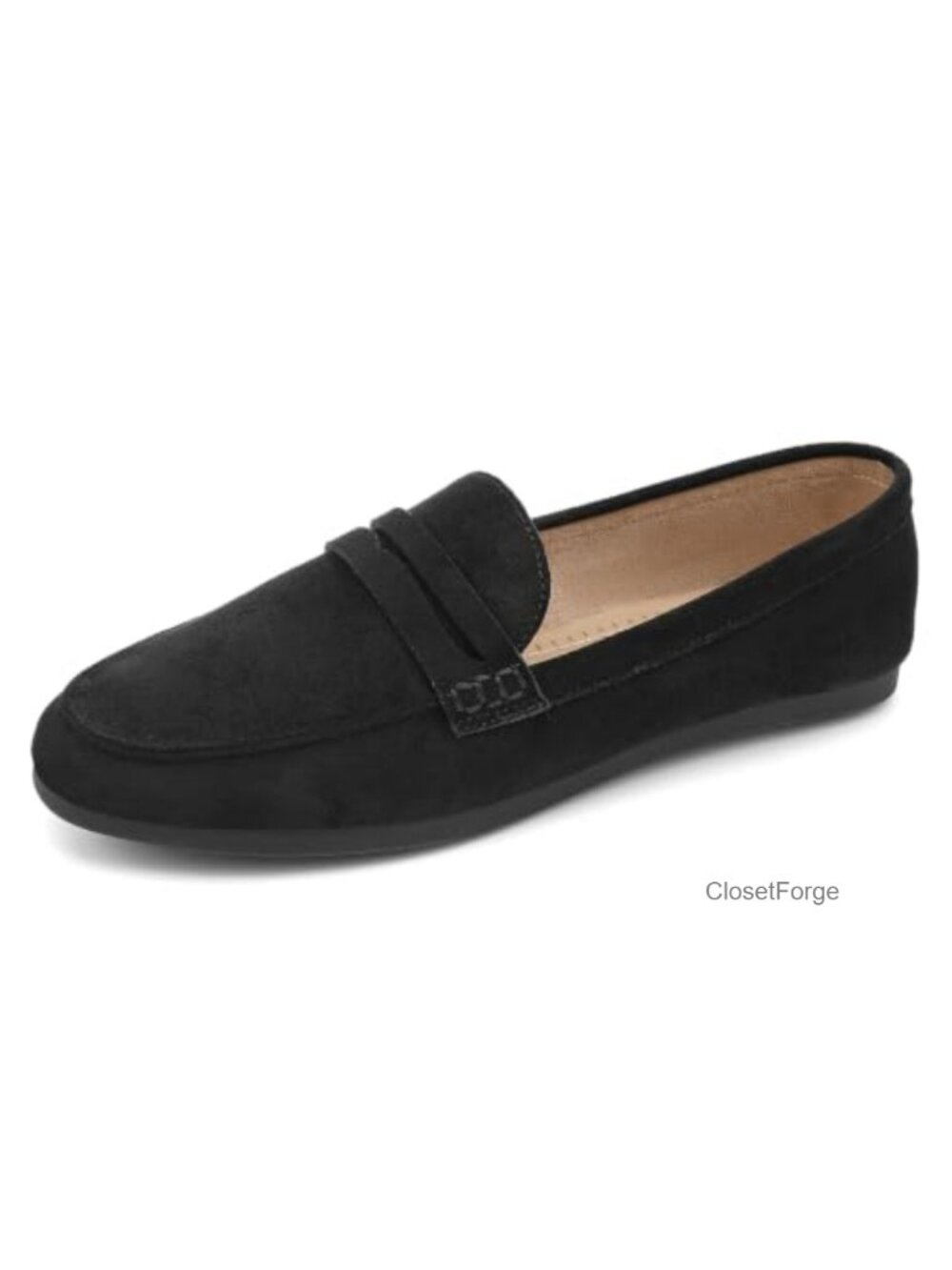Faux Suede Penny Loafers Comfortable Lightweight Walking Flats